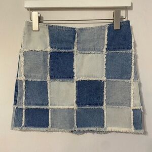 Vintage No Boundaries Patchwork Denim Mini Skirt
